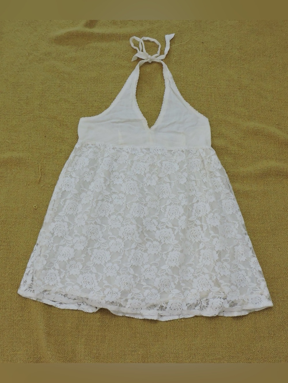 I Love H81 Ivory Lace Halter Top